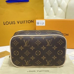 Replica Louis Vuitton M47507 LV Toilet Pouch PM Bag in Monogram Macassar Canvas