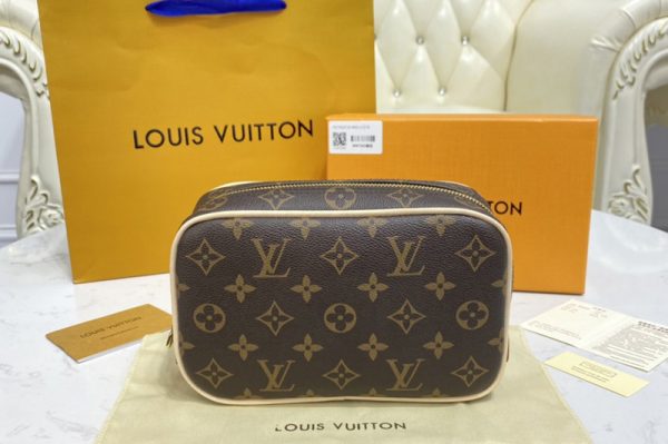 Replica Louis Vuitton M47507 LV Toilet Pouch PM Bag in Monogram Macassar Canvas