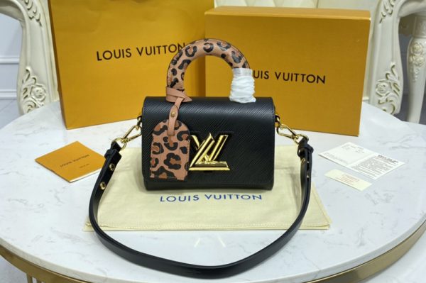 Replica Louis Vuitton M58568 LV Twist MM handbag in Black Epi leather