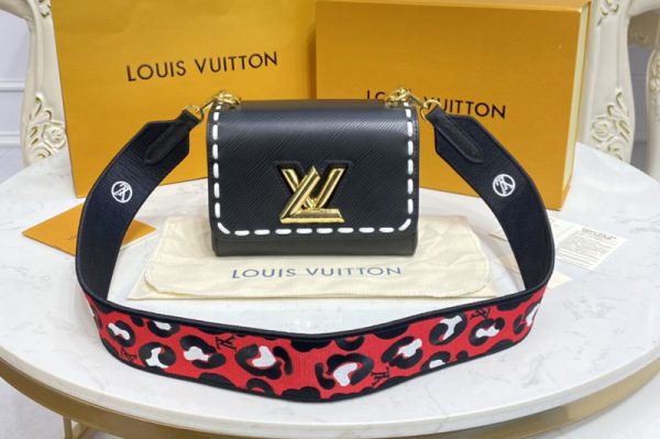 Replica Louis Vuitton M58723 LV Twist PM Bag in Black Epi leather