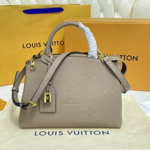 Replica Louis Vuitton M58916 LV Petit Palais tote bag in Grey Monogram Empreinte Leather