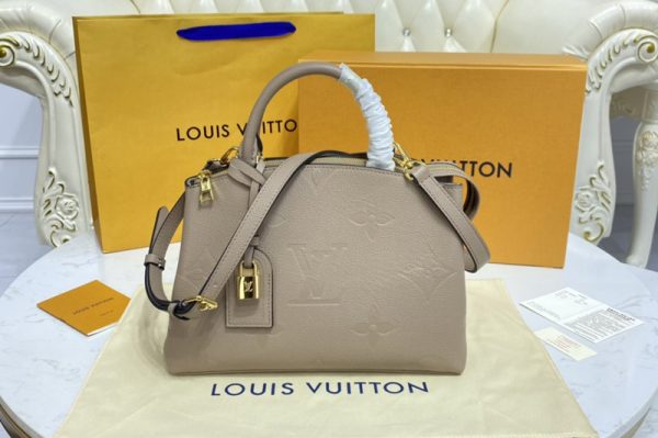 Replica Louis Vuitton M58916 LV Petit Palais tote bag in Grey Monogram Empreinte Leather