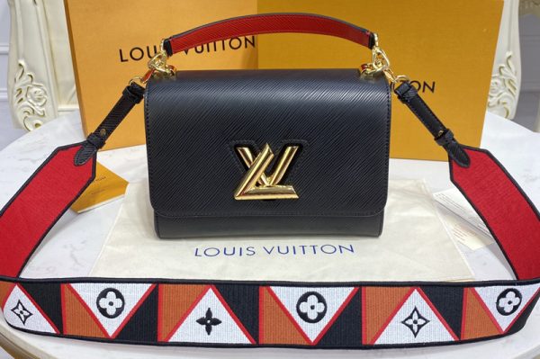 Replica Louis Vuitton M59027 LV Twist MM handbag in Black Epi leather