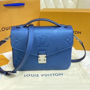 Replica Louis Vuitton M59211 LV Pochette Metis bag in Navy Nacre Monogram Empreinte leather