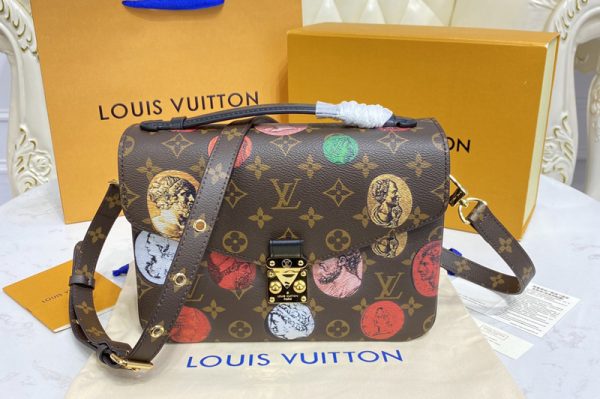 Replica Louis Vuitton M59257 LV Pochette Metis handbag in Monogram Cameo printed canvas