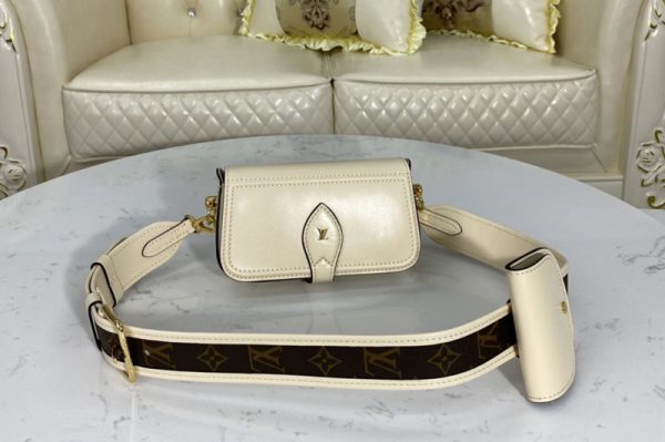 Replica Louis Vuitton M69841 LV Officier pouch in White Cowhide leather