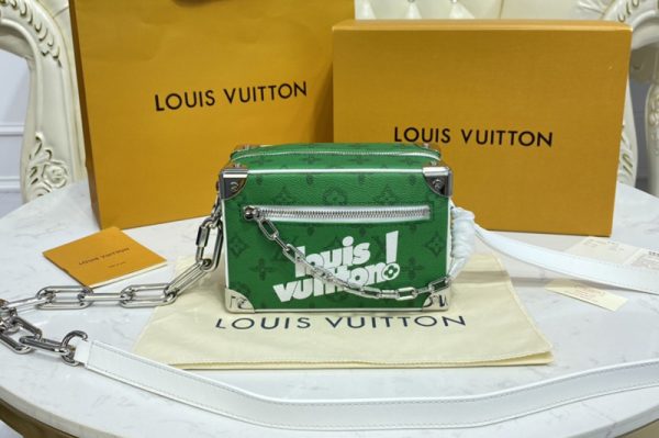 Replica Louis Vuitton M80816 LV Mini Soft Trunk bag in Green vintage Monogram canvas