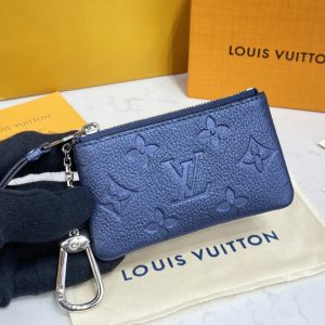 Replica Louis Vuitton M80900 LV Key Pouch in Navy Blue Monogram Empreinte leather
