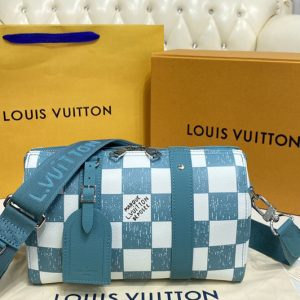 Replica Louis Vuitton N50076 LV City Keepall Bag in Teal Cowhide leather