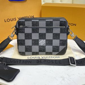 Replica Louis Vuitton N80401 LV Trio Messenger bag in Graphite Cowhide leather