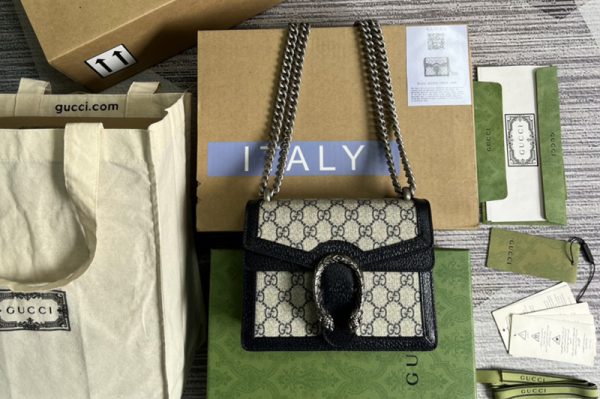 Replica Gucci 421970 Dionysus GG Supreme mini bag in Beige and blue GG Supreme canvas