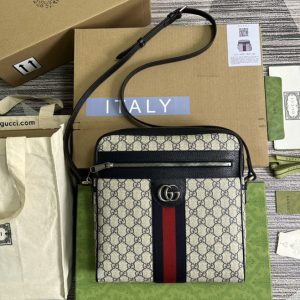 Replica Gucci 547934 Ophidia GG messenger bag in Beige and blue GG Supreme canvas