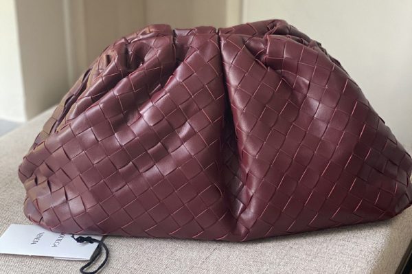 Replica Bottega Veneta 576175 pouch bag Soft voluminous clutch in Bordeaux woven leather