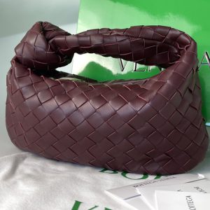 Replica Bottega Veneta 609409 Mini Jodie Rounded hobo bag in Burgundy Intrecciato leather