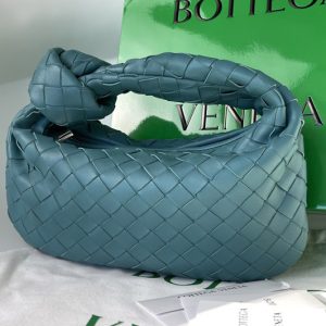 Replica Bottega Veneta 609409 Mini Jodie Rounded hobo bag in Blue Intrecciato leather