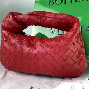 Replica Bottega Veneta 609409 Mini Jodie Rounded hobo bag in Red Intrecciato leather