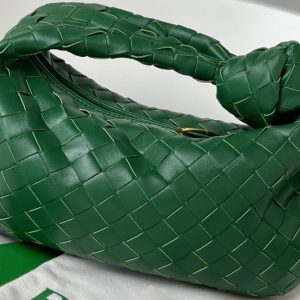 Replica Bottega Veneta 609409 Mini Jodie Rounded hobo bag in Green Intrecciato leather