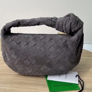 Replica Bottega Veneta 651876 Mini Jodie boho bag in Grey Suede Leather