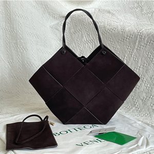 Replica Bottega Veneta 652058 Tote bag in Dark Coffee Intrecciato Nappa