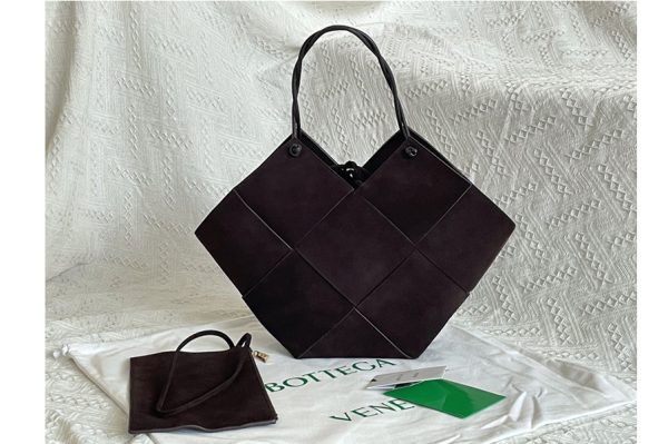 Replica Bottega Veneta 652058 Tote bag in Dark Coffee Intrecciato Nappa