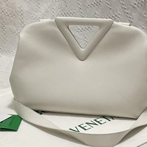 Replica Bottega Veneta 652446 Point Top handle bag in White Nappa Leather