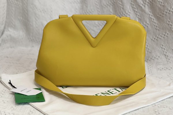 Replica Bottega Veneta 652446 Point Top handle bag in Buttercup Nappa Leather