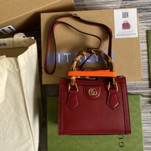 Replica Gucci 655661 Gucci Diana mini tote bag in Red leather