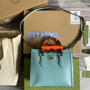 Replica Gucci 660195 Gucci Diana small tote bag in Light Blue leather