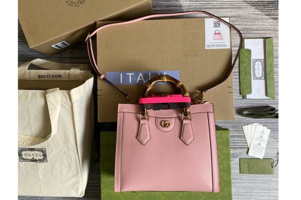 Replica Gucci 660195 Gucci Diana small tote bag in Pink leather