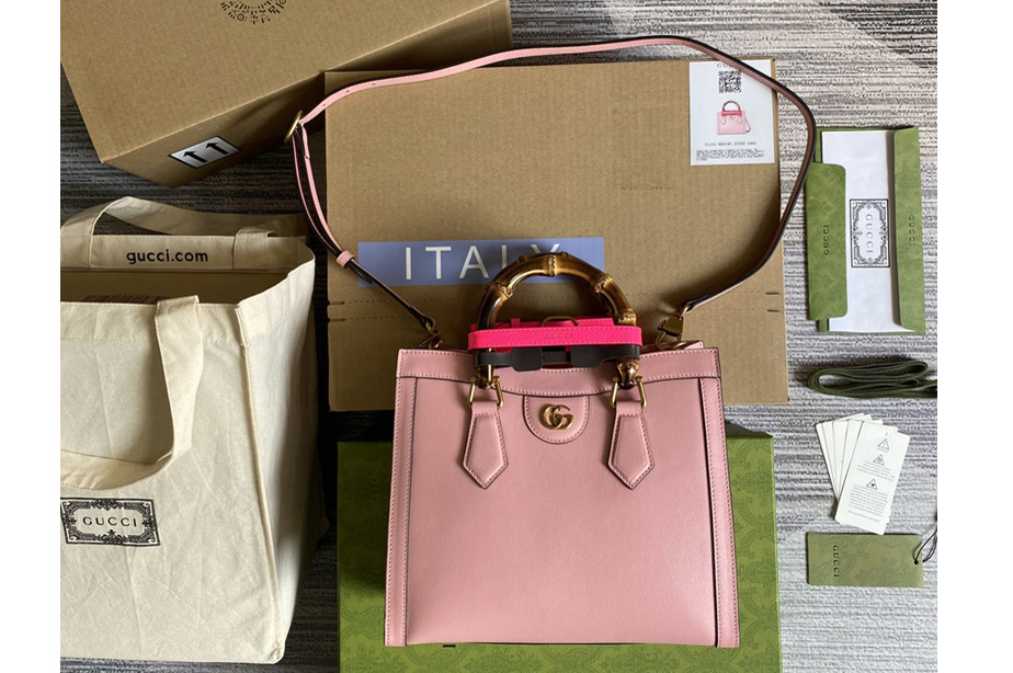 Gucci 660195 Gucci Diana small tote bag in Pink leather – iPerfectbags ...