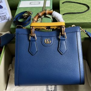 Replica Gucci 702721 Gucci Diana small tote bag in Royal blue leather