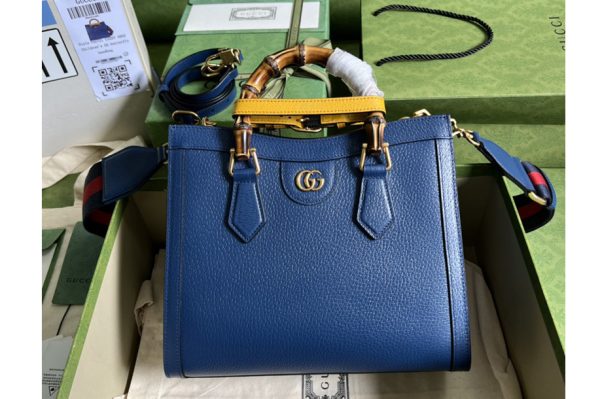 Replica Gucci 702721 Gucci Diana small tote bag in Royal blue leather