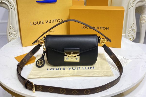 Replica Louis Vuitton M20393 LV Swing handbag in Black Calfskin leather