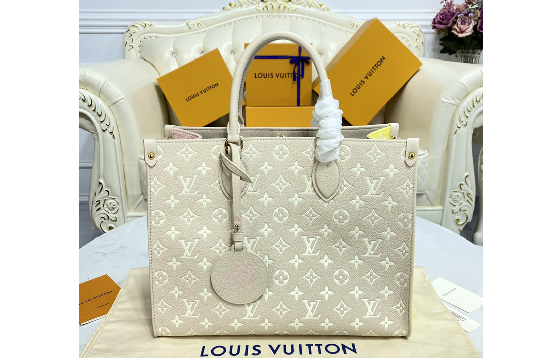 Louis Vuitton Beige, Pink And Yellow Monogram Empreinte Leather