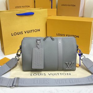 Replica Louis Vuitton M59328 LV City Keepall Bag in Gray Aerogram cowhide leather