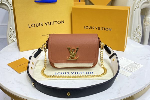 Replica Louis Vuitton M59491 LV Lockme Tender cross-body bag in Brown Grained calf leather