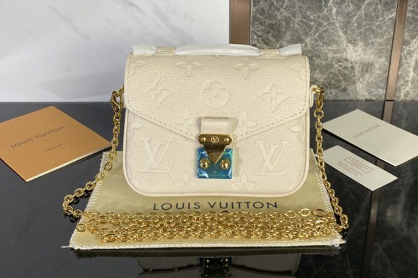 Replica Louis Vuitton M81390 LV Micro Metis Bag on Beige Monogram Empreinte leather