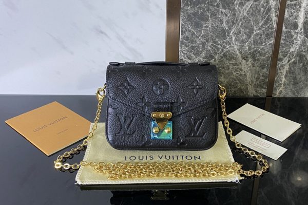 Replica Louis Vuitton M81390 LV Micro Metis Bag on Black Monogram Empreinte leather