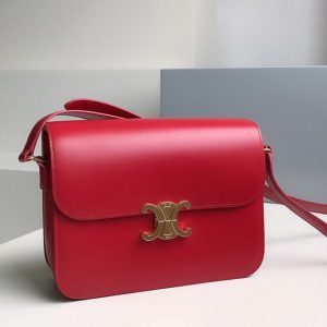 Replica Celine 187353 large triomphe bag in Red shiny calfskin