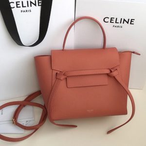 Replica Celine 189003 Nano Belt Bag in Orange Grained Calfskin