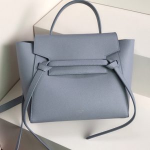 Replica Celine 189003 Nano Belt Bag in Blue Grained Calfskin