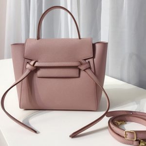 Replica Celine 189003 Nano Belt Bag in Pink Grained Calfskin