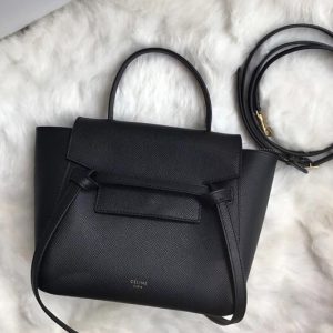 Replica Celine 189003 Nano Belt Bag in Black Grained Calfskin Leather