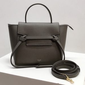 Replica Celine 189003 Nano Belt Bag in Dark Olive Grained Calfskin Leather