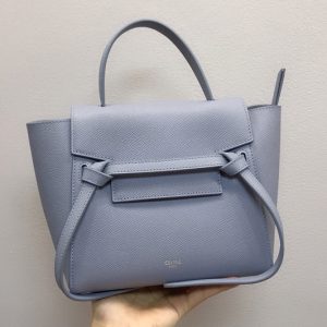 Replica Celine 189153 Micro Belt Bag in Blue Grained Calfskin Leather