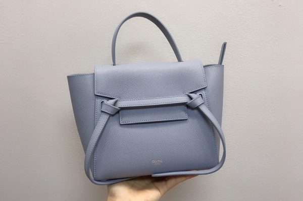 Replica Celine 189153 Micro Belt Bag in Blue Grained Calfskin Leather