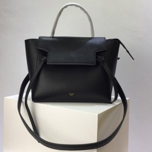 Replica Celine 189153 Micro Belt Bag in Black Grained Calfskin Leather