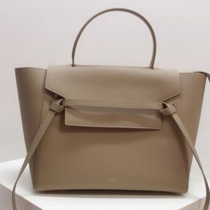 Replica Celine 189153 Micro Belt Bag in Gray Grained Calfskin Leather