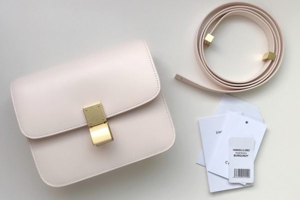 Replica Celine 192523 TEEN CLASSIC BAG IN Pink BOX CALFSKIN