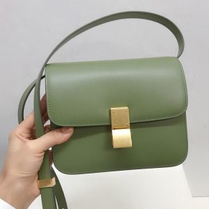 Replica Celine 192523 TEEN CLASSIC BAG IN Green BOX CALFSKIN